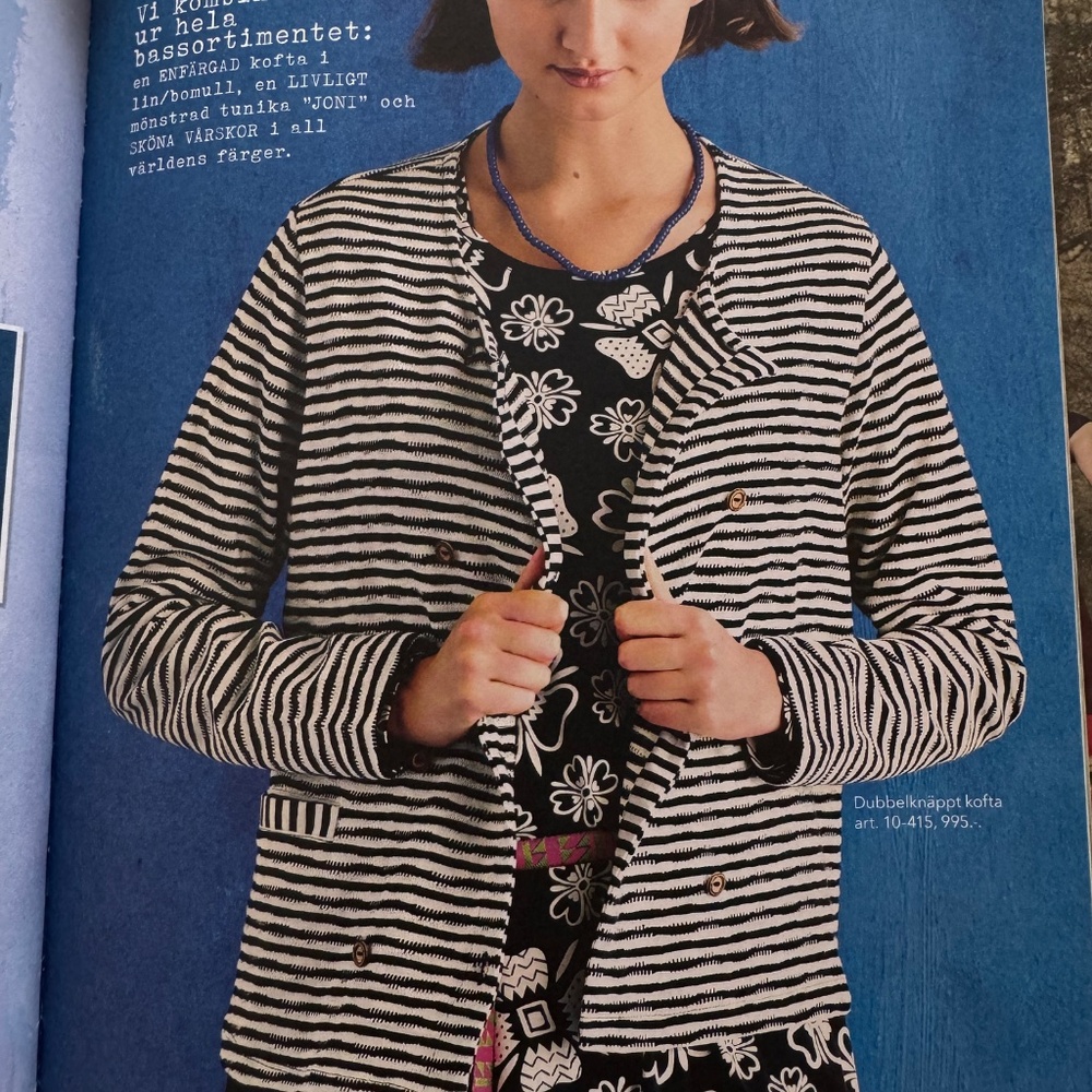 NWT Gudrun Sjödén Joni Tunic – Black & White Floral, Size S - Picture 9 of 9